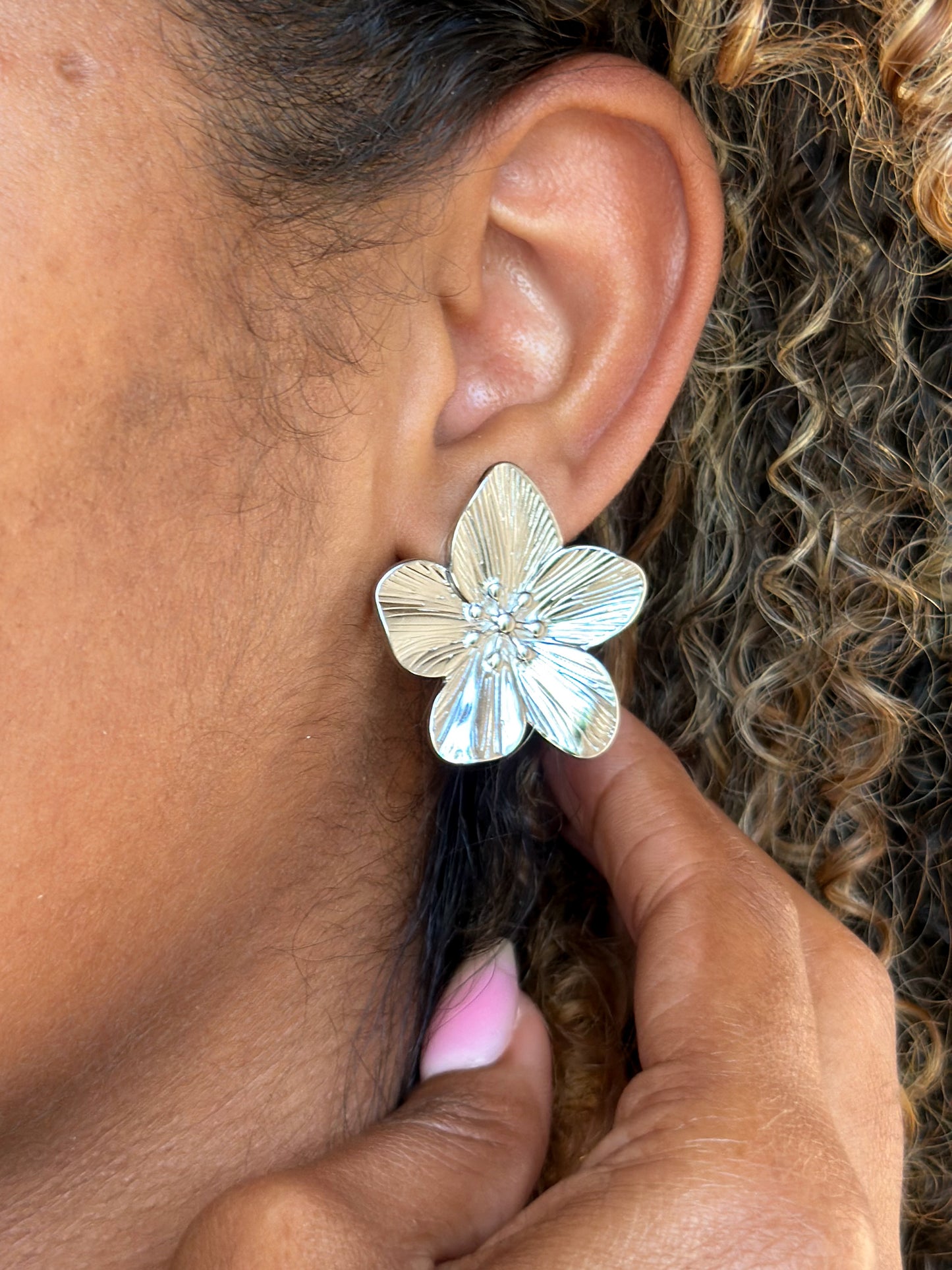 Boucles d'oreilles flèr péi