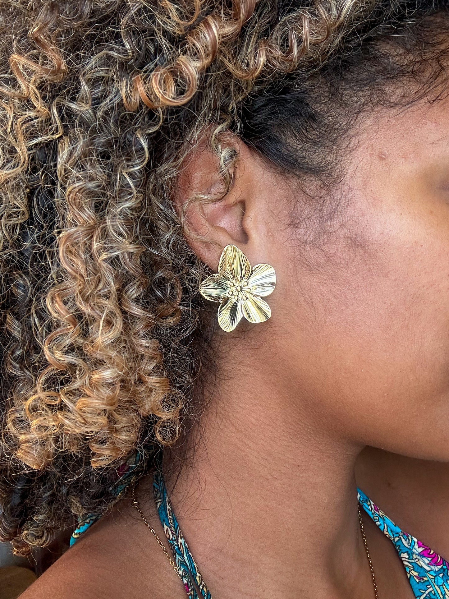 Boucles d'oreilles flèr péi