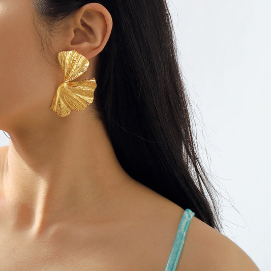 Boucles d'oreilles Ginkgo d’or