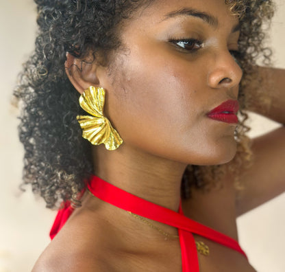 Boucles d'oreilles Ginkgo d’or